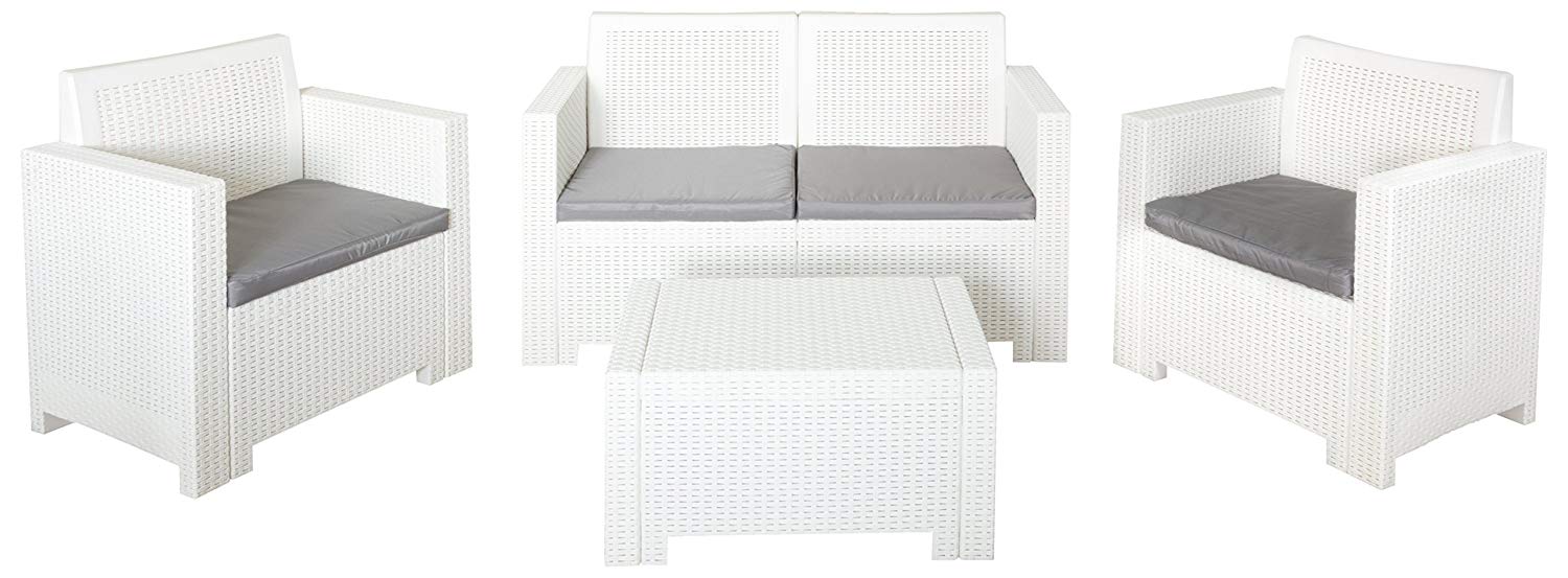 Bica 9027 Set Alabama 2 Salottini in resina in kit colore Bianco 119x74x57 cm Bica 9027 Set Alabama 2 Salottini in resina in kit colore Bianco 119x74x57 cm